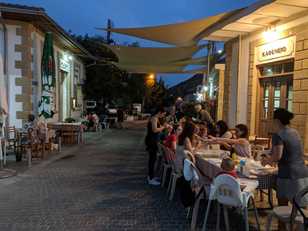 A typical dinner in Kalavasos