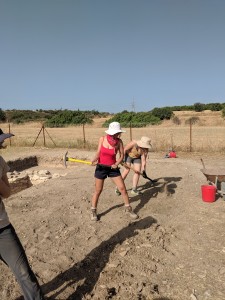 Me in red picking our new trench in Unit 7